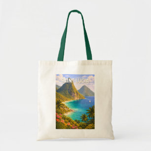 Bolso De Tela Ilustración de viaje de arte vintage de Santa Lucí