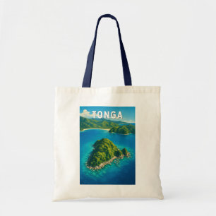 Bolso De Tela Ilustración de viaje de arte vintage de Tonga