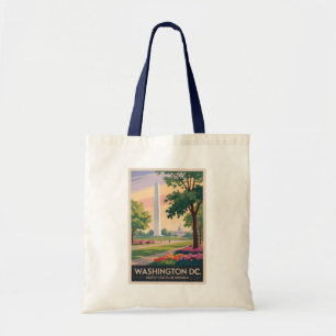 Bolso De Tela Ilustración de viaje de arte vintage de Washington