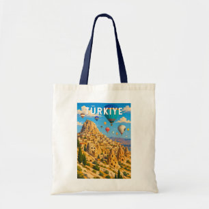 Bolso De Tela Ilustración de viaje de arte vintage Turquía Turki