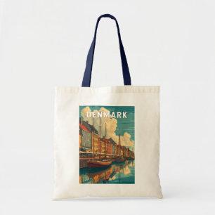 Bolso De Tela Ilustración de viaje de Dinamarca Arte Vintage
