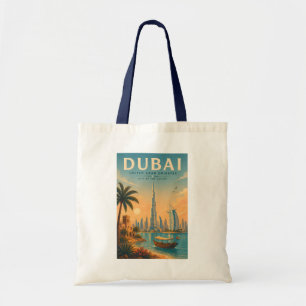 Bolso De Tela Ilustración de viaje de Dubai Emiratos Árabes Unid