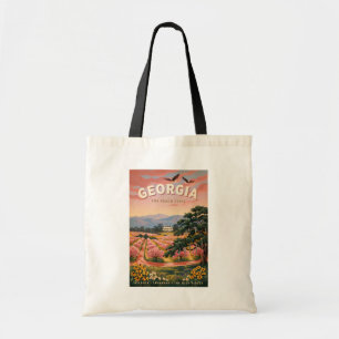 Bolso De Tela Ilustración de viaje de Georgia vintage