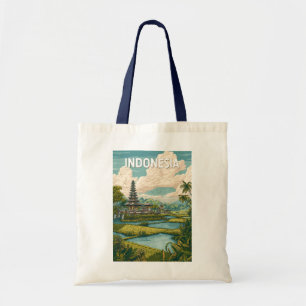 Bolso De Tela Ilustración de viaje de Indonesia Arte vintage