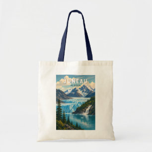 Bolso De Tela Ilustración de viaje de Juneau Alaska Arte Vintage