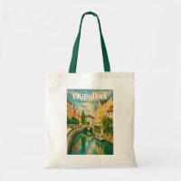 Ilustración de viaje de Ljubljana Eslovenia Vintag