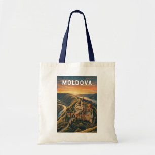 Bolso De Tela Ilustración de viaje de Moldavia Arte Vintage