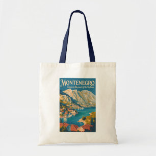 Bolso De Tela Ilustración de viaje de Montenegro Balcanes Arte V