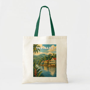 Bolso De Tela Ilustración de viaje de Surinam Arte vintage