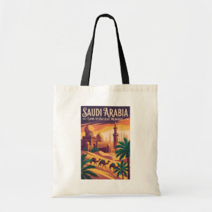 Bolso De Tela Ilustración de viaje del desierto de Arabia Saudit