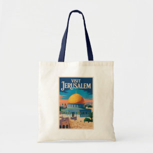Bolso De Tela Ilustración de viaje vintage de Jerusalén Israel
