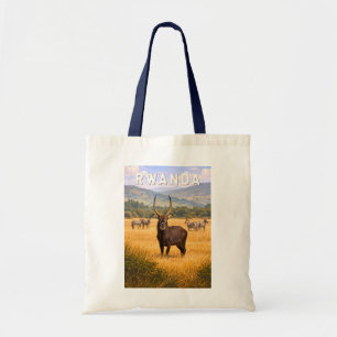 Bolso De Tela Ilustración de viaje vintage de Ruanda
