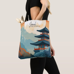 Bolso De Tela Ilustracion de Viajes de Arte Vintage de Seúl