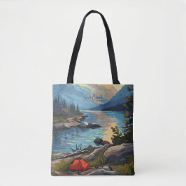 Bolso De Tela Ilustracion de Viajes Vintage de Lake Clark Alaska