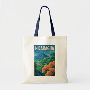 Bolso De Tela Ilustración de Volcán de Nicaragua Arte de Viaje V