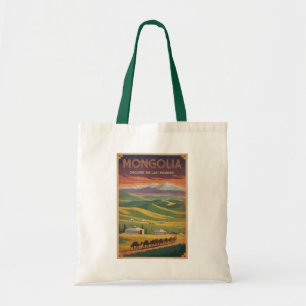 Bolso De Tela Ilustración de yurtas de camellos de Mongolia Arte