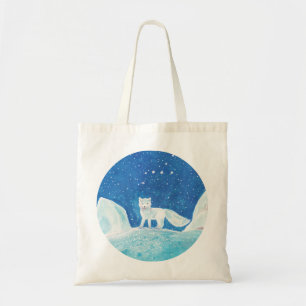 Bolso De Tela Ilustracion de zorro ártico (Vulpes lagopus)
