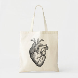 Bolso De Tela Ilustracion del corazón del vintage
