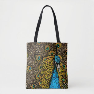 Bolso De Tela Ilustracion del esplendor del pavo real