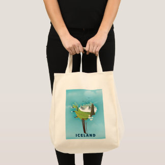 Bolso De Tela Ilustración del mapa de Islandia cartel de viaje.