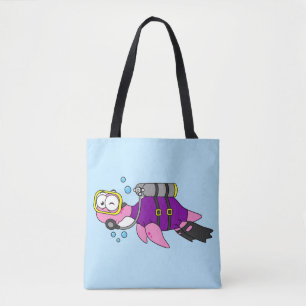 Bolso De Tela Ilustracion Del Monstruo De Loch Ness Scuba Buver.