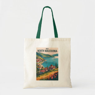 Bolso De Tela Ilustración del paisaje urbano de Macedonia del No