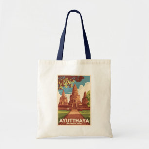 Bolso De Tela Ilustracion del Parque Histórico de Ayutthaya Arte