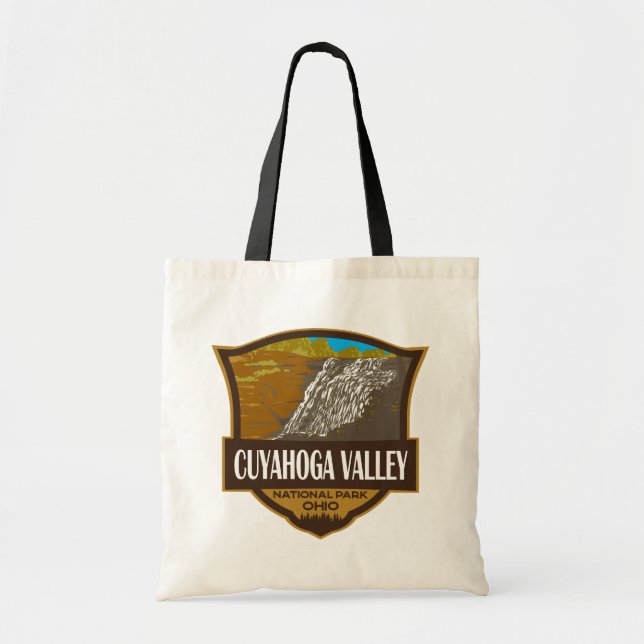 Bolso De Tela Ilustracion del Parque Nacional del Valle de Cuyah (Frente)