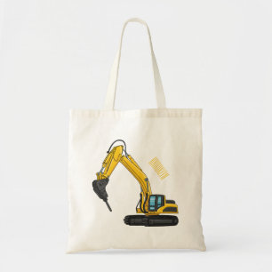 Bolso De Tela Ilustracion del personalizado de la excavadora de 