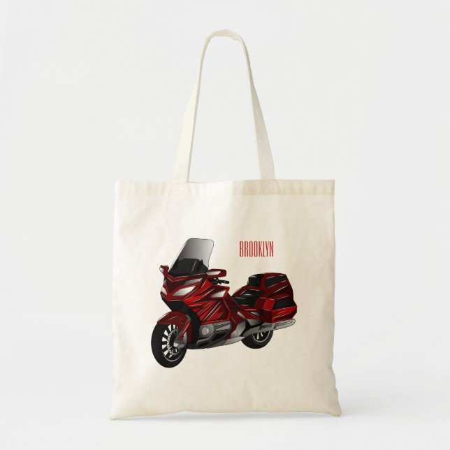 Bolso De Tela Ilustracion del personalizado de motocicleta de To (Frente)