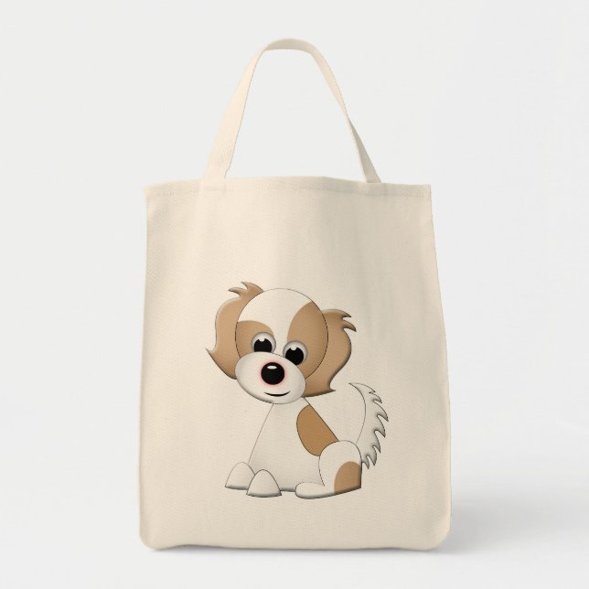 Bolso De Tela Ilustracion del vector de un perrito (Frente)