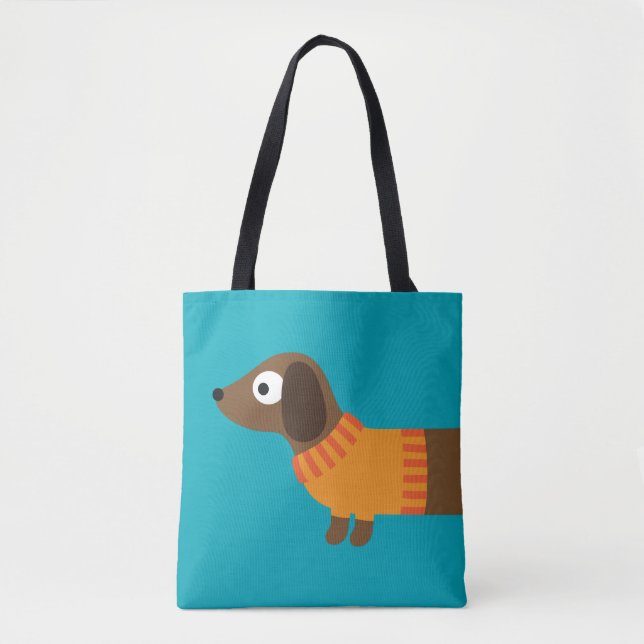 Bolso De Tela Ilustracion diachshund largo