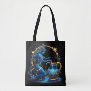 Bolso De Tela Ilustración digital hermosa del signo de Acuario