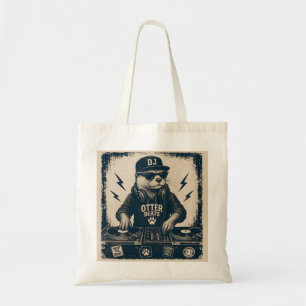 Bolso De Tela Ilustración divertida de DJ Animal Vintage EDM toc