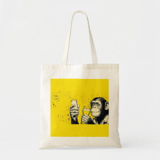 Bolso De Tela Ilustración divertida de mono tomando selfie – Chi