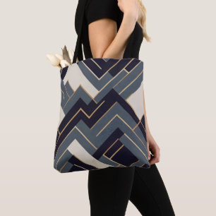 Bolso De Tela Ilustracion dorado geométrico
