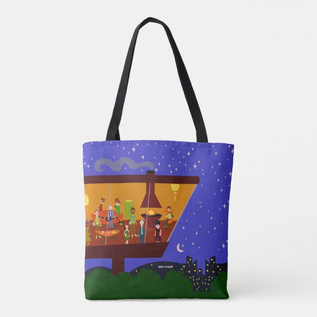 Bolso De Tela Ilustracion Fiesta Swanky Hillside (Reverso)