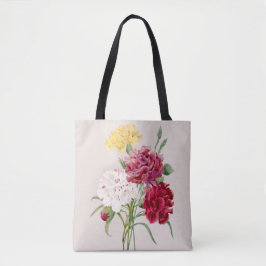 Bolso De Tela Ilustración floral de clavel vintage