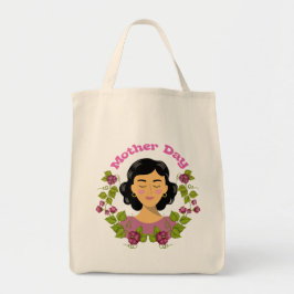 Bolso De Tela  Ilustración floral femenina elegante del Día de l