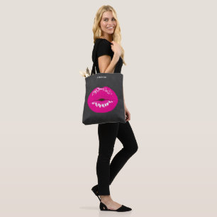 Bolso De Tela Ilustracion glamoroso de los labios rosados calien