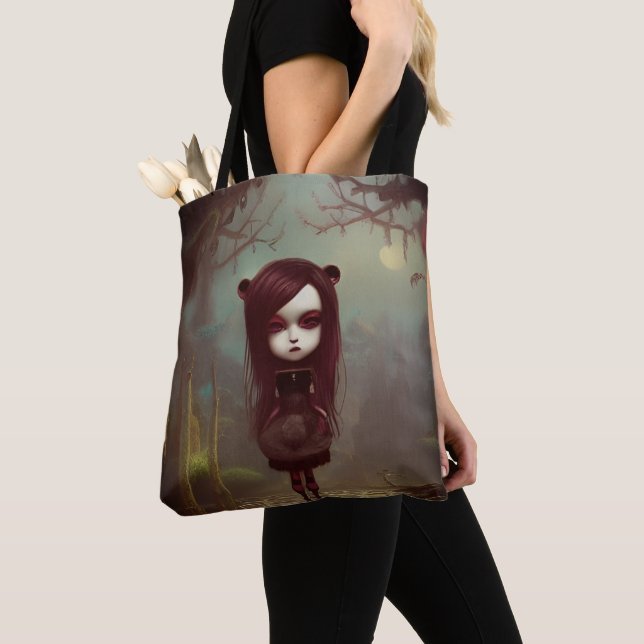 Bolso De Tela Ilustracion Gótico Maude (Detalle)