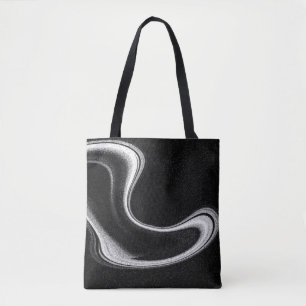 Bolso De Tela Ilustracion gris y negro