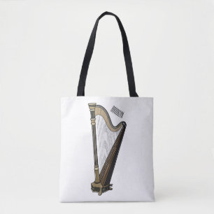 Bolso De Tela Ilustracion Harp personalizado
