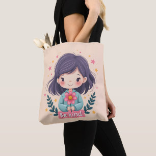 Bolso De Tela Ilustración Kawaii "Sé Amable"