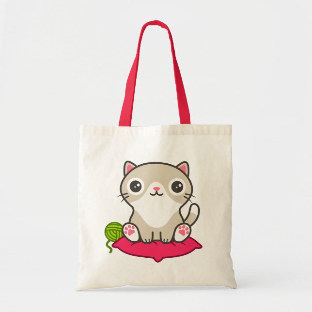 Bolso De Tela Ilustracion Kitty (Frente)