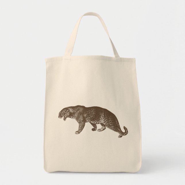 Bolso De Tela Ilustracion Leopardo de época (Frente)