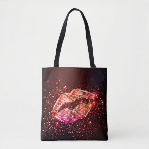 Bolso De Tela Ilustracion Lip Editable: Diseño Gráfico Simple