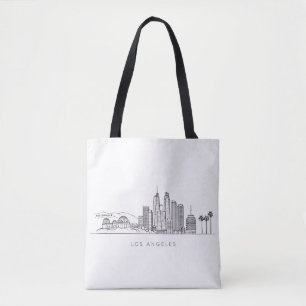 Bolso De Tela Ilustración minimalista del horizonte de Los Ángel