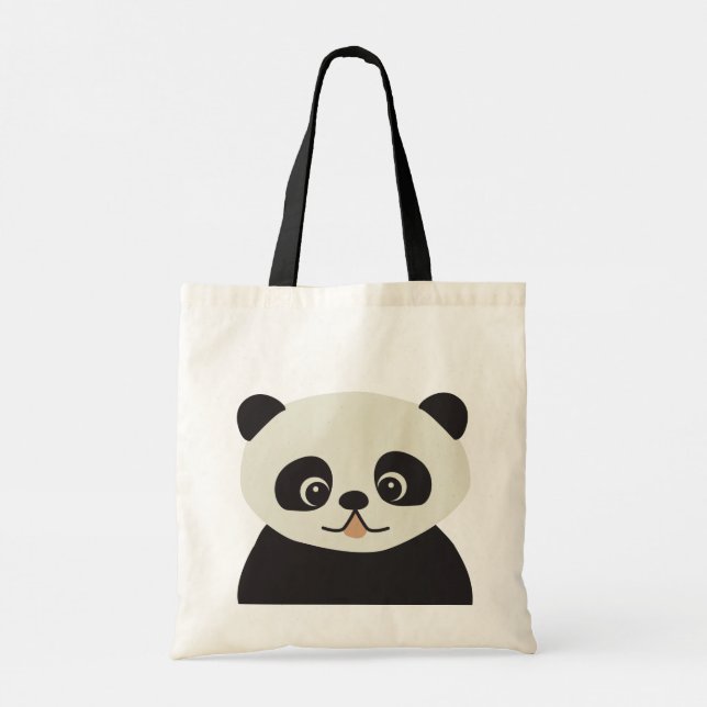 Bolso De Tela Ilustracion moderno de oso panda cute (Reverso)