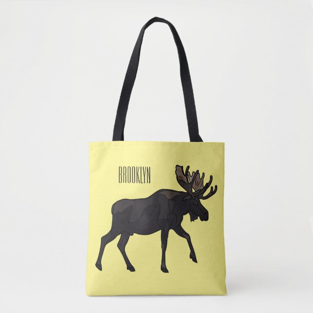 Bolso De Tela Ilustracion Moose personalizado (Anverso)